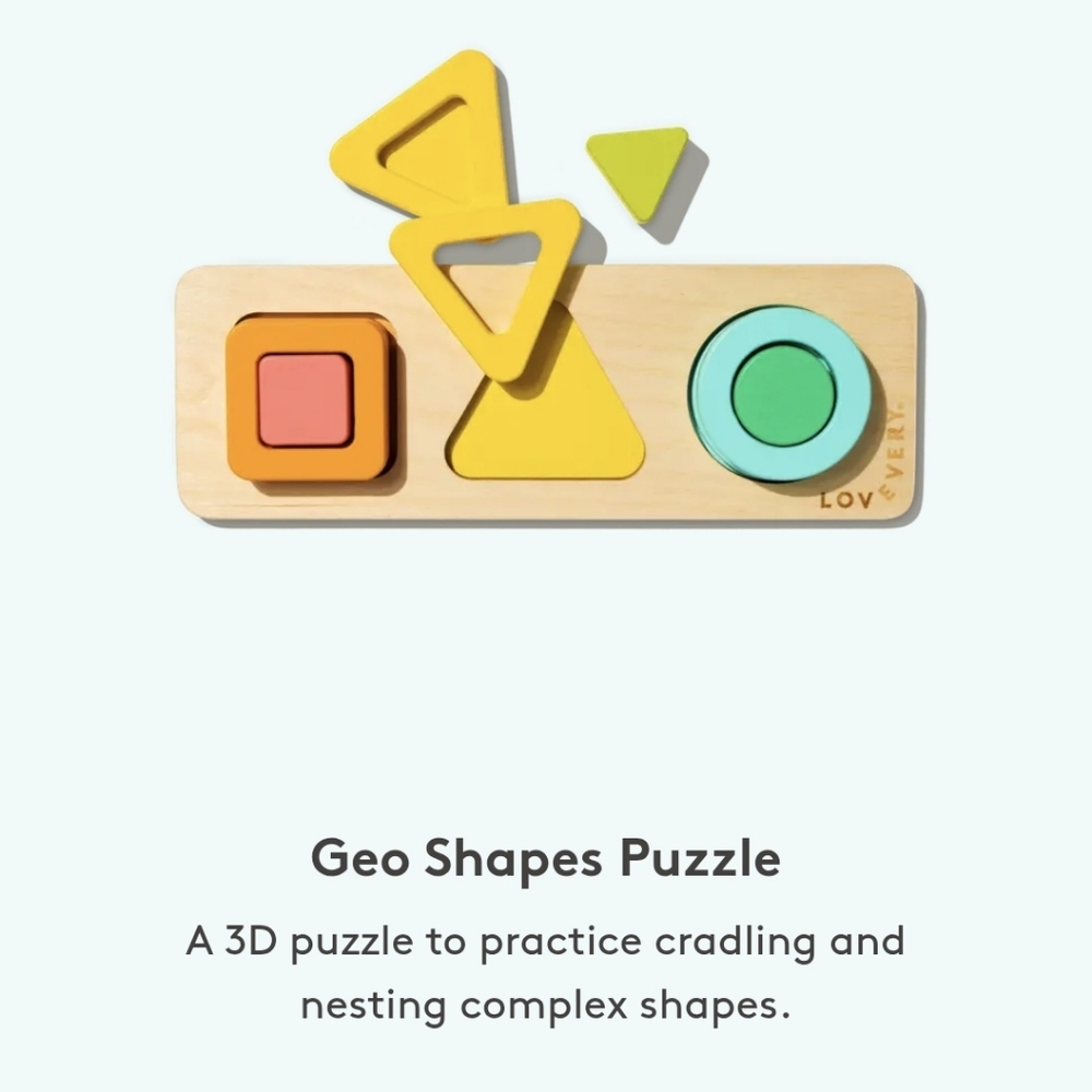 Lovevery Geo Shapes Puzzle From The Realist Play Kit 19-21 Months